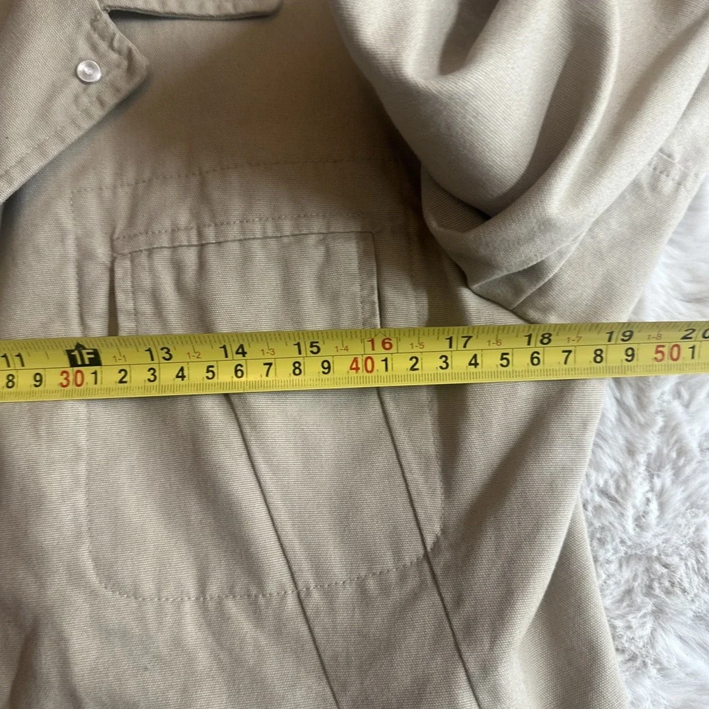Harve Benard Womens Beige Long Sleeve Button‎ Front Utility Jacket Size 10